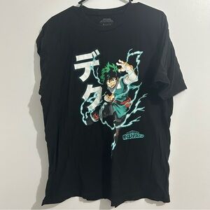 My Hero Academia Mens T-Shirt - Deku Electric Charged Kanji Attack Size XL
